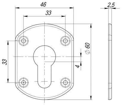Накладка на цилиндр ESC.C+C/OV.set (ESC031) SN мат.никель (2шт.)