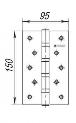 Петля универсальная IN6400U PB (4BB 150x95x3) латунь