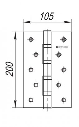 Петля универсальная IN8400U WAB (4BB 200x105x3) мат. бронза