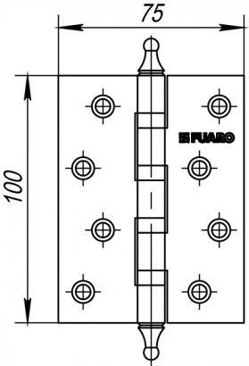 Петля универсальная IN4400UA-BL AB (4BB/A/BL 100x75x2,5) бронза БЛИСТЕР