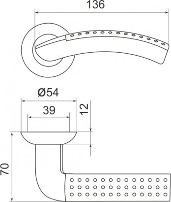 Ручка раздельная R.LD54.Libra26 (Libra LD26) SN/CP-3 матовый никель/хром TECH (кв. 8х140)