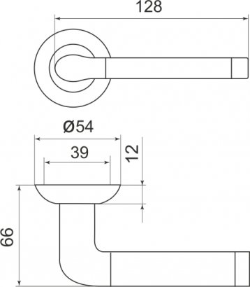 Ручка раздельная R.LD54.Stella (Stella LD28) SN/CP-3 матовый никель/хром TECH (кв. 8х140)