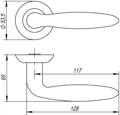 Ручка раздельная R.TL54.BASIS (BASIS TL) SN/CP-3 матовый никель/хром