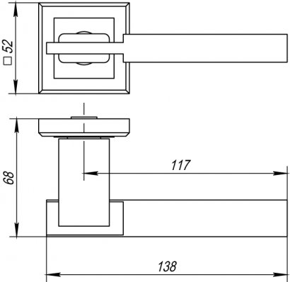 Ручка раздельная K.QL52.CITY (CITY QL) ABG-6 зеленая бронза