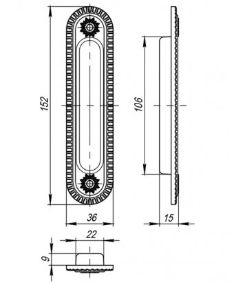 Ручка для раздвижных дверей SH.CL152.010 (SH010/CL) BB-17 коричневая бронза