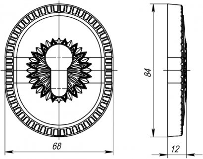 Накладка на цилиндр ESC.C.CL/OV (ET-DEC CL) AS-9 античное серебро