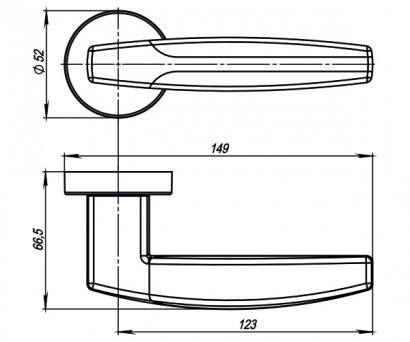 Ручка раздельная R.URB52.ARC (ARC URB2) SN/CP-3 матовый никель/хром