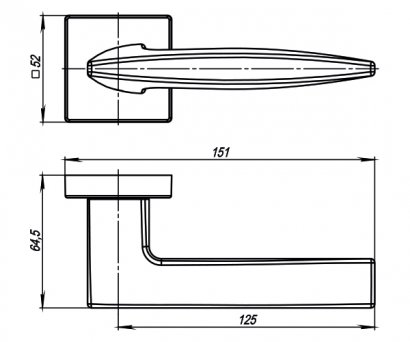 Ручка раздельная K.USQ52.SQUID (SQUID USQ9) SN-3 матовый никель