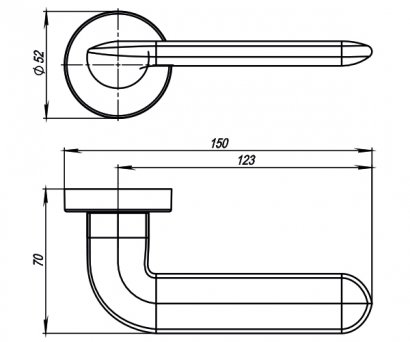 Ручка раздельная R.URB52.EXCALIBUR (EXCALIBUR URB4) OB-13 античная бронза