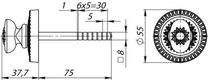 Ручка поворотная BKW8.R.CL55 (BKW8/CL) ABL-18 темная медь