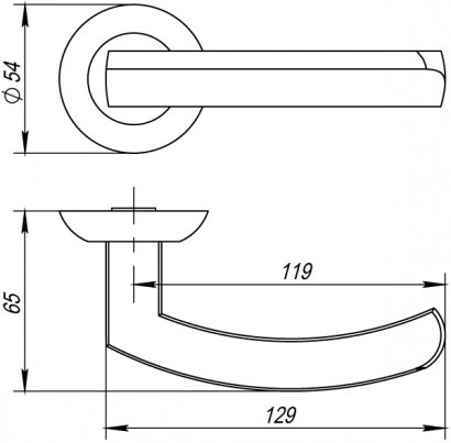 Ручка раздельная R.AR54.ALFA (ALFA AR) 140mm SN/CP-3 матовый никель/хром