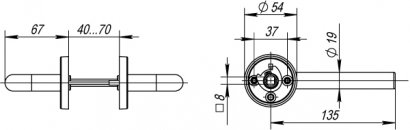 Ручка раздельная R.DSS304-0201/19 (DSS-0201/19) INOX 304