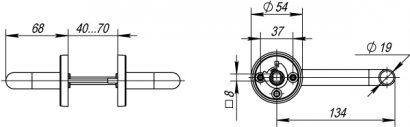 Ручка раздельная R.DSS304-0203/19 (DSS-0203/19) INOX 304