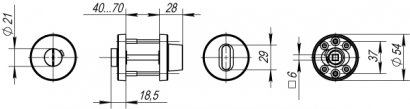 Ручка поворотная BK6.R.DSS304-02 (DSS-02-BK6) INOX 304