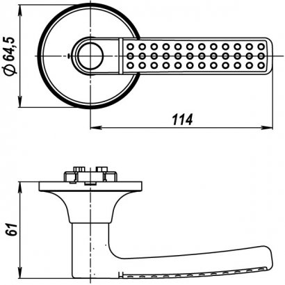 Ручка защелка DK626 AB-ET (6026 AB-E) (кл./фик.) бронза