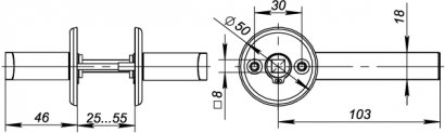 Ручка раздельная R.FIN50.H-0661 (H-0661) СP хром