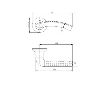 Ручка раздельная R.TL54.LOGICA (LOGICA TL) 150mm SN/CP-3 матовый никель/хром