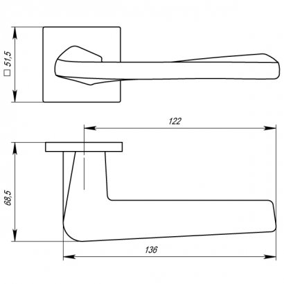 Ручка раздельная K.USS52.TORSO (TORSO USS) SN-3 матовый никель