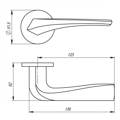 Ручка раздельная R.URS52.FLAME (FLAME URS) SN-3 матовый никель