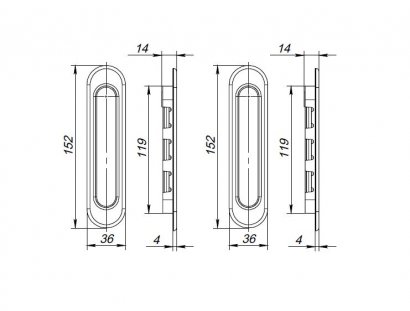 Ручка для раздвижных дверей SH.SL152.010 (Soft LINE SL-010) SN  матовый никель
