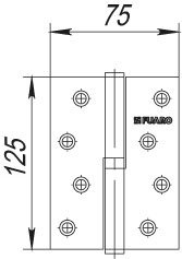 Петля съемная IN5430SR-BL CP правая (413/BL-5 125x75x2,5) хром БЛИСТЕР