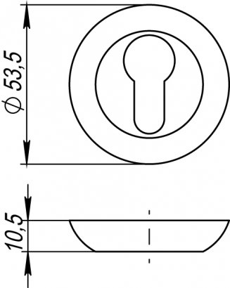 Накладка под цилиндр ET.R.TL54 (ET TL) SSC-16 сатинированный хром