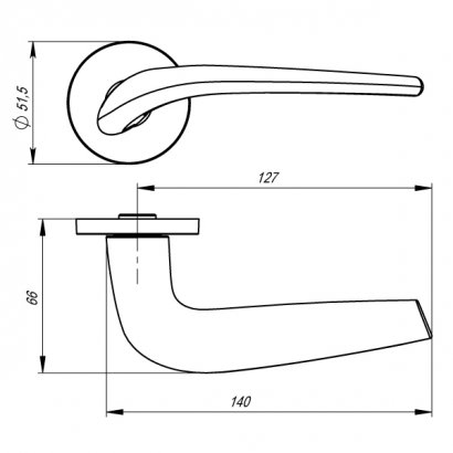 Ручка раздельная R.URS52.TWIN (TWIN URS) AB-7 бронза