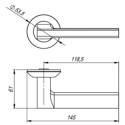 Ручка раздельная R.TL54.BLADE (BLADE TL) SSC-16 сатинированный хром