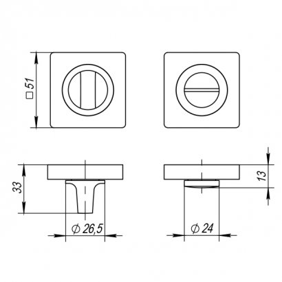 Ручка поворотная BK6.K.ZQ51 (BK6 ZQ ) GR-23 графит