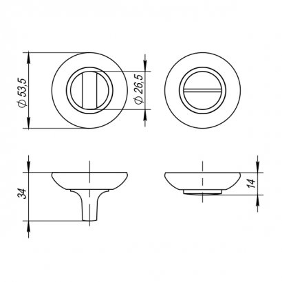 Ручка поворотная BK6.R.ZR54 (BK6 ZR) OS-9 античное серебро