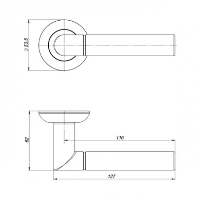 Ручка раздельная R.ZR54.UNI (UNI ZR) SN/CP-3 матовый никель/хром