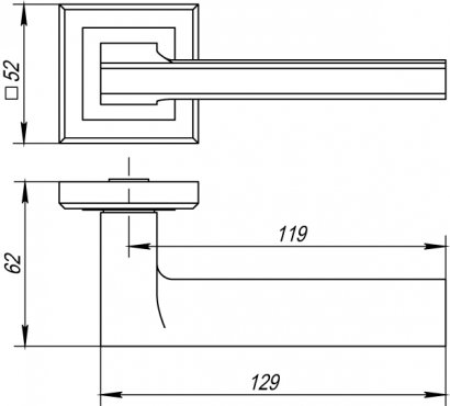 Ручка раздельная K.QL52.VECTOR (VECTOR QL) BL-24 черный