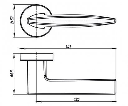 Ручка раздельная SQUID URB9 MWSC-33 Итальянский тисненый