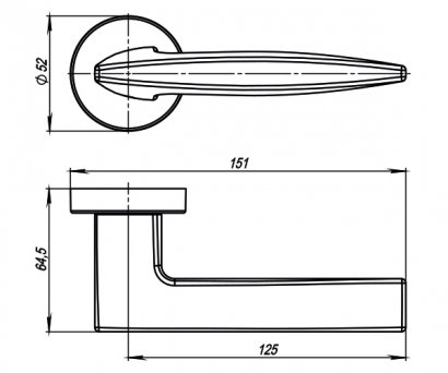 Ручка раздельная R.URB52.SQUID (SQUID URB9) BL-26 черный