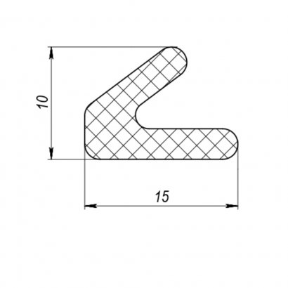 Уплотнитель самоклеящийся ADH/PPU-15x10mm, (ППУ 15х10 мм) BLACK черный 500m
