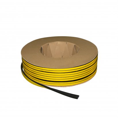 Уплотнитель самоклеящийся ADH/D-12x12mm, BLACK черный 150m