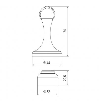 Упор дверной напольный DFIX/MF45 (DSM-45) магнитный SN-3 мат.никель