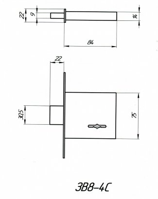 Замок врезной Ригель-ЗВ8-4С (5 кл)
