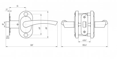 Защелка Омега-ЗЩ2.03 (серебро)