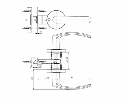 Защелка Зенит-ЗЩ2 (бронза)