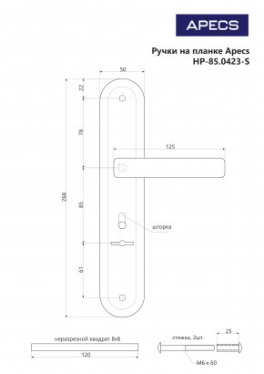 Ручки на планке Apecs HP-85.0423-S-G