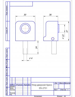 Упор дверной Apecs DS-2751-M-G