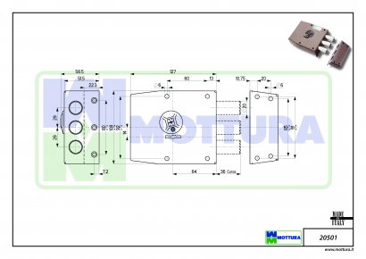 Замок накладной Mottura-20.501 (S-лев)