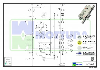 Замок врезной Mottura-54.J936 S-лев.(C+C5) MY KEY