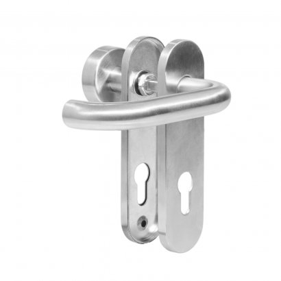 Ручка дверная DOORLOCK 038KP/F/KNOB правая PZ72 U-form, матовая нержавеющая сталь