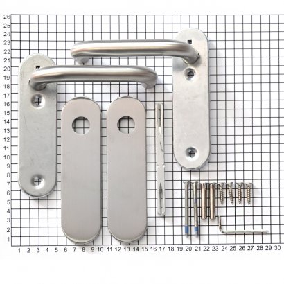 Ручка дверная DOORLOCK 038KP/F UG, матовая нержавеющая сталь