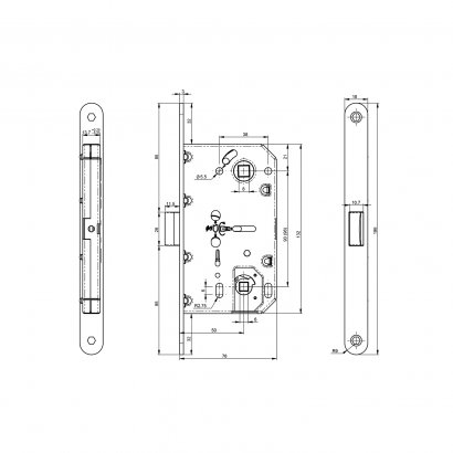 Замок дверной DOORLOCK 432, межкомнатный, полированная латунь