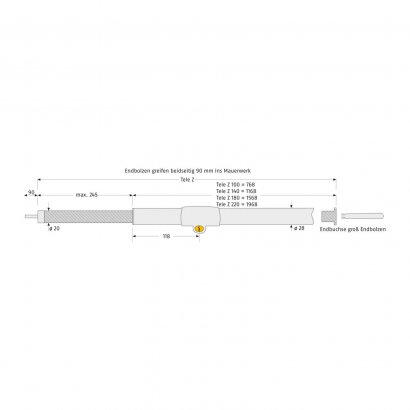 Оконный замок ABUS Tele-Z 140 (1010-1400мм), хромированный