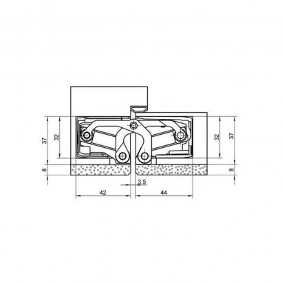 Дверная петля SIMONSWERK Tectus TE 640 3D A8 F1 скрытая,  полиэфирное покрытие под матовый хром