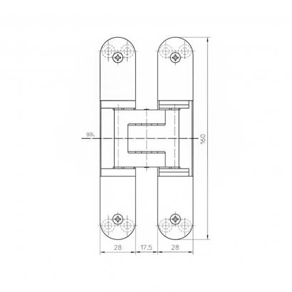 Дверная петля SIMONSWERK Tectus TE 340 3D скрытая, полированная латунь